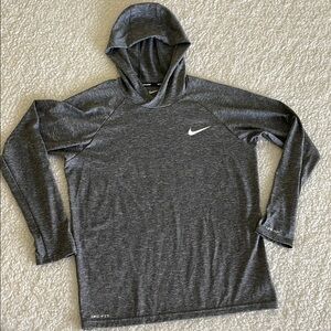 Nike Swim UPF40+ Dri-Fit Hooded Long Sleeve Shirt Gray Size Small Men’s